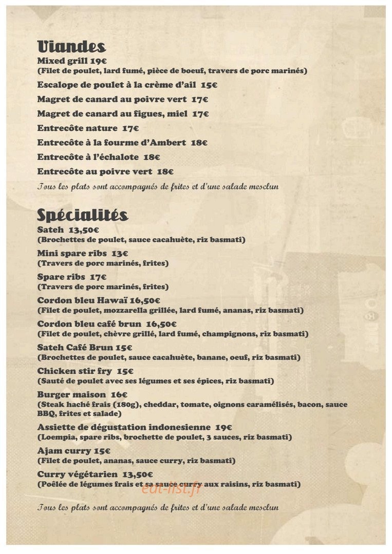 Café Brun — carte page 5