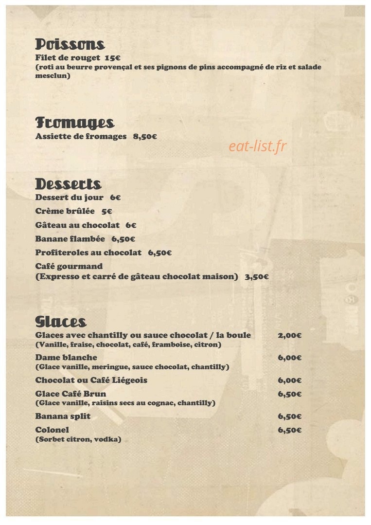 Café Brun — carte page 6
