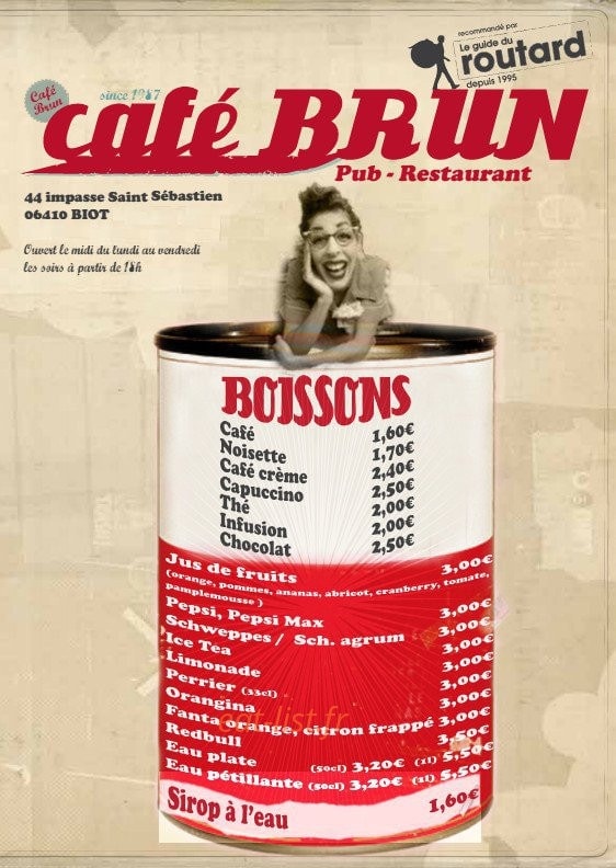 Café Brun — carte page 11