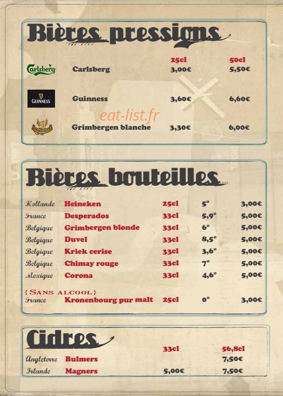 Café Brun — carte page 12