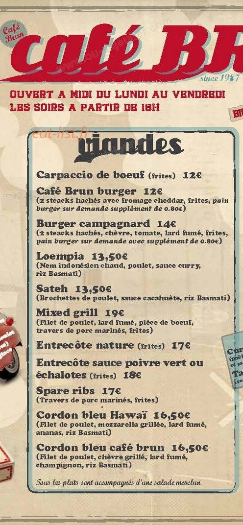 Café Brun — carte page 2