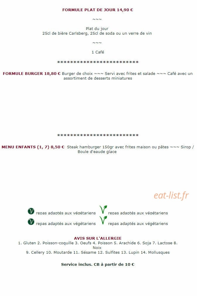 The Green King — carte page 1