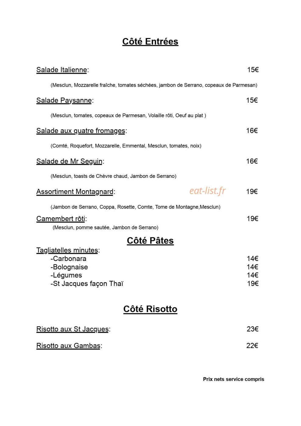 Le petit Chamois — carte page 1