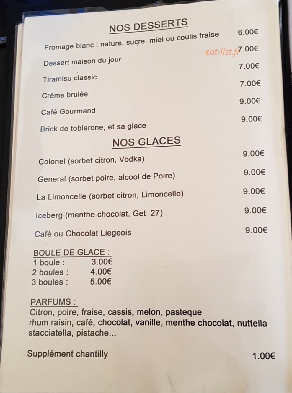 Le Vieux Chalet — carte page 3