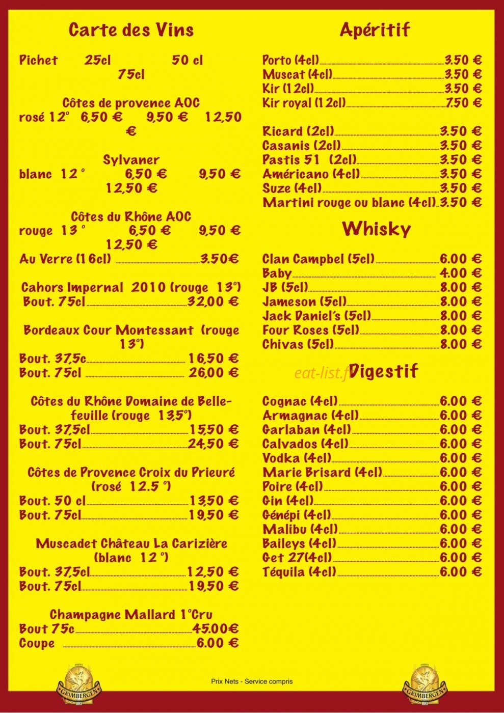 Chez Frankie — carte page 6