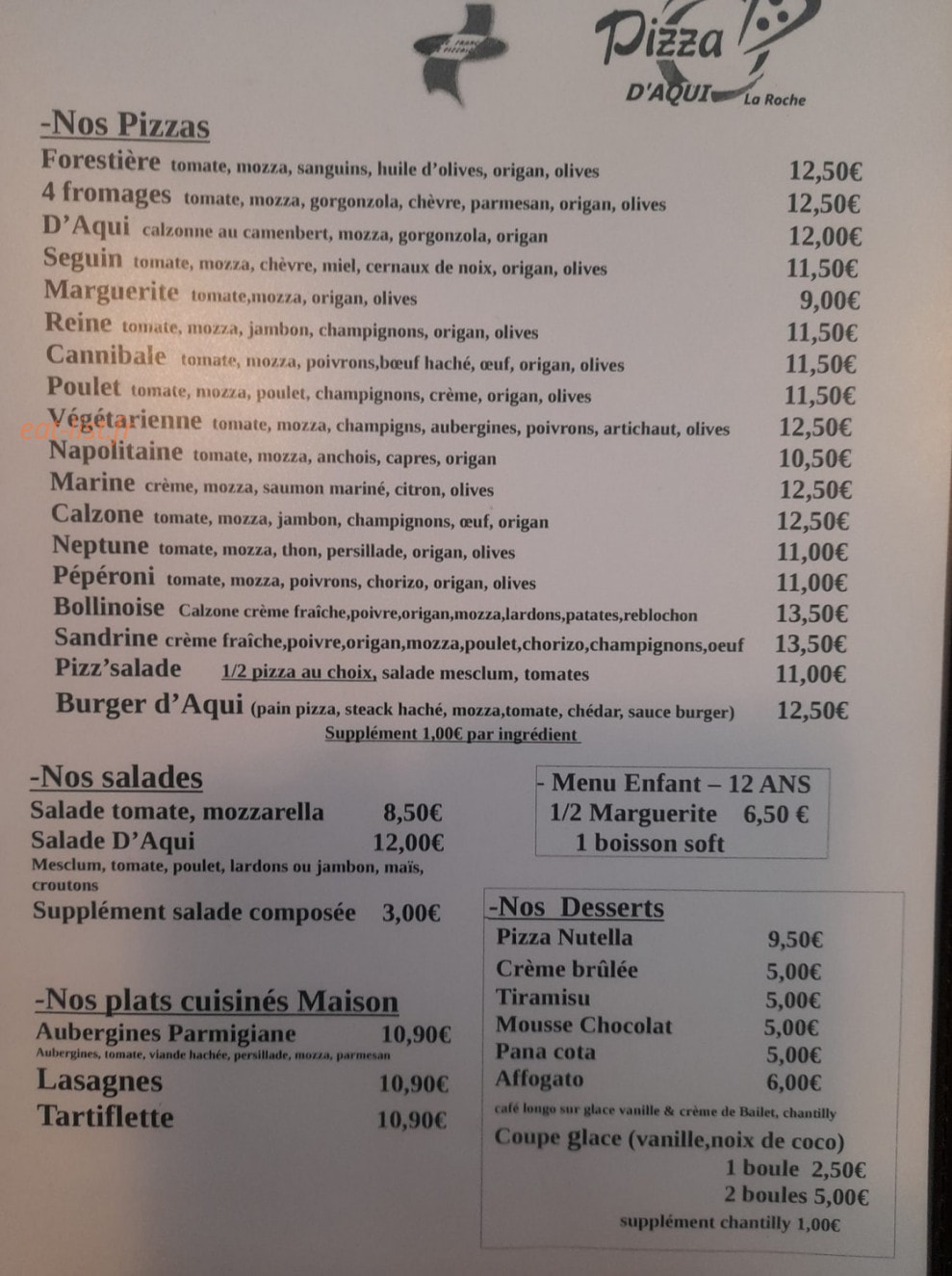Pizza d'Aqui — carte page 2