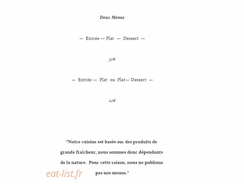 Les Plaisirs — carte page 1