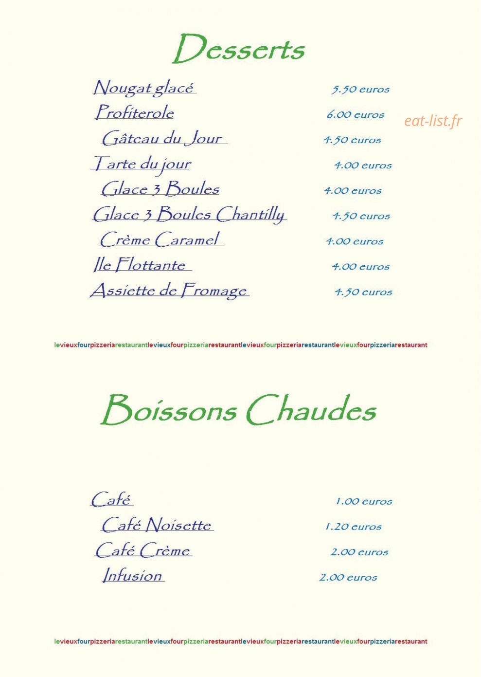 Le Vieux Four — carte page 7