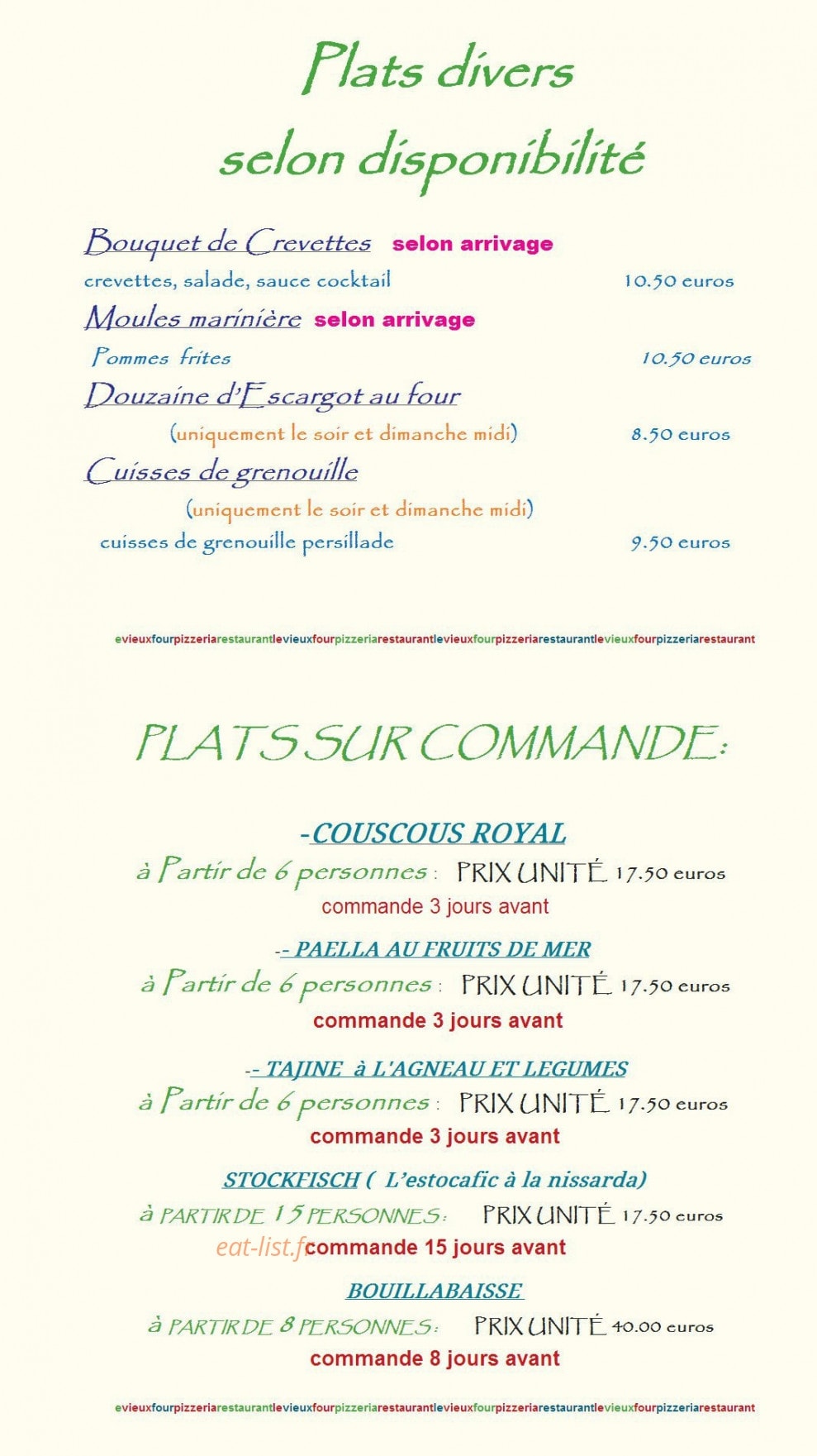Le Vieux Four — carte page 6
