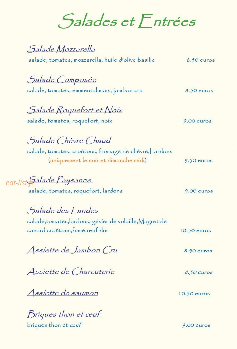Le Vieux Four — carte page 2