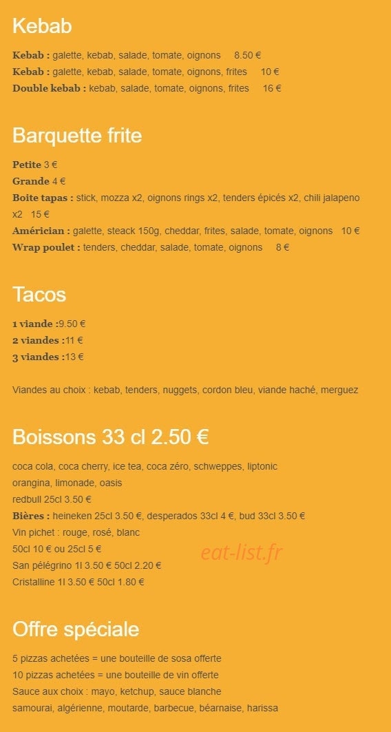 Family Snack — carte page 2