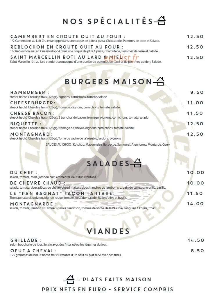 Le Bar de la Place — carte page 3