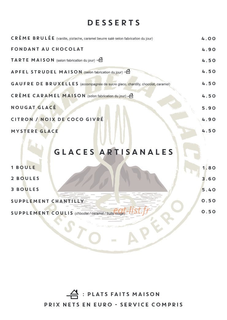 Le Bar de la Place — carte page 4