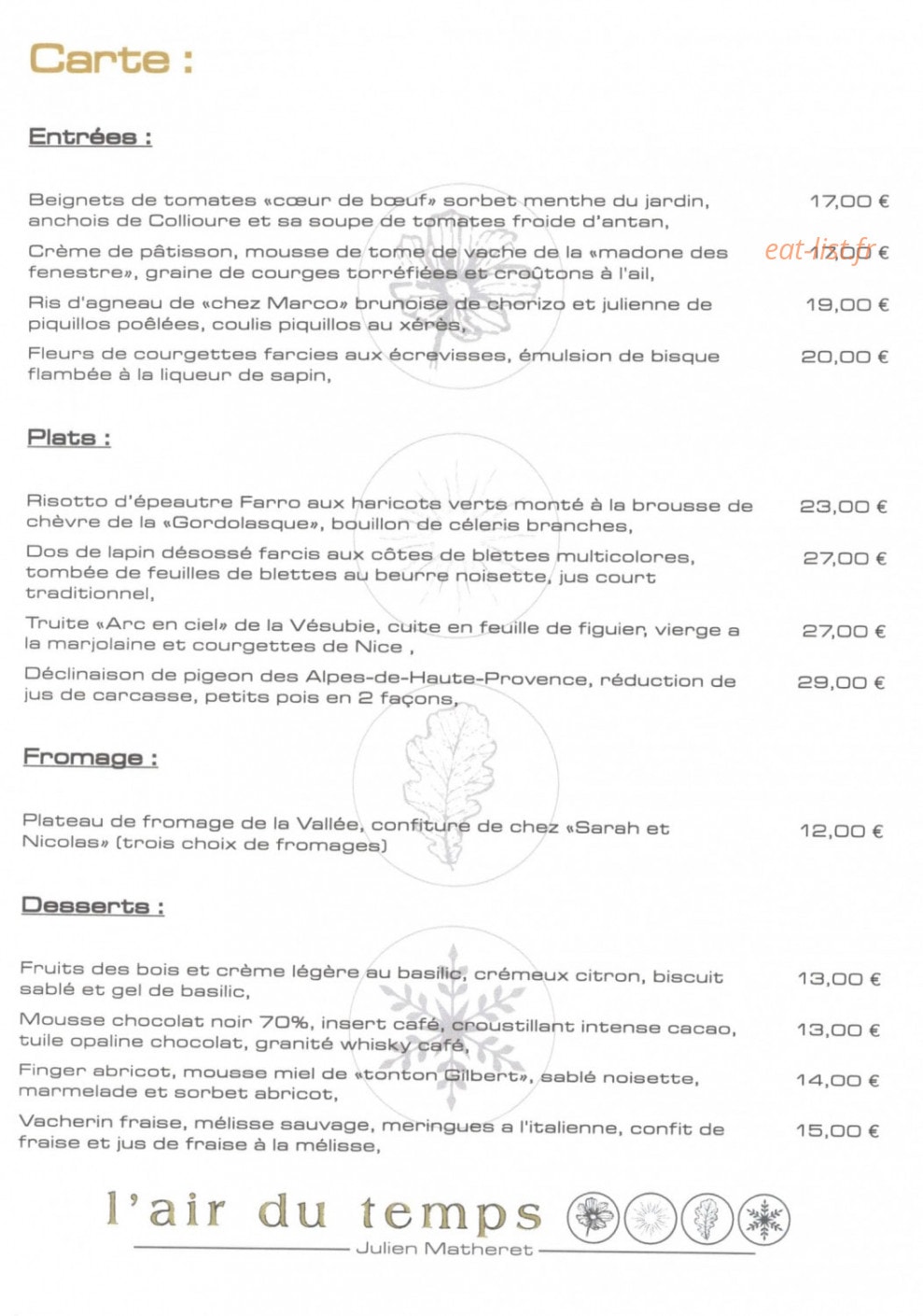 L'air du temps — carte page 1