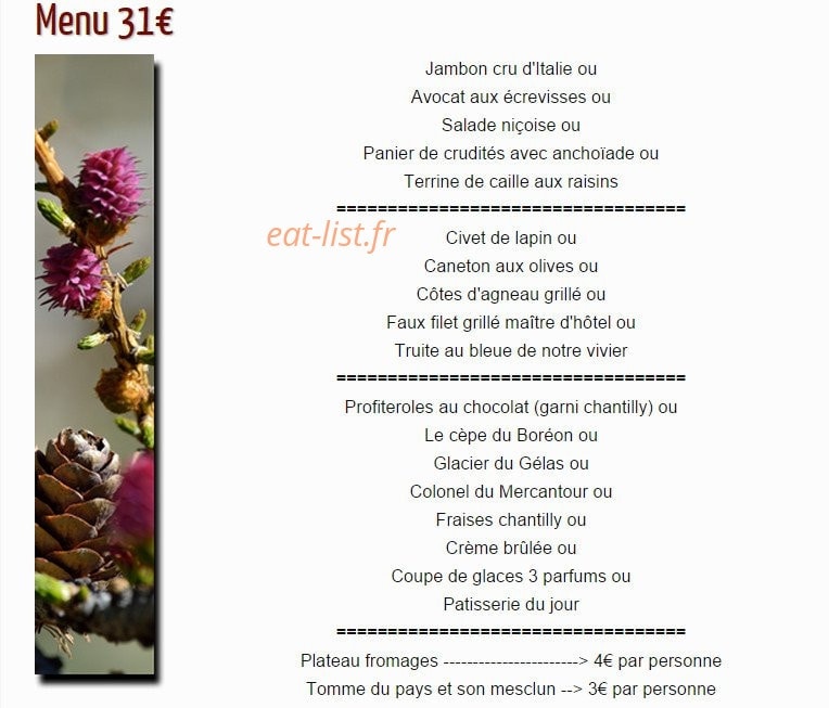 La Bonne Auberge — carte page 2