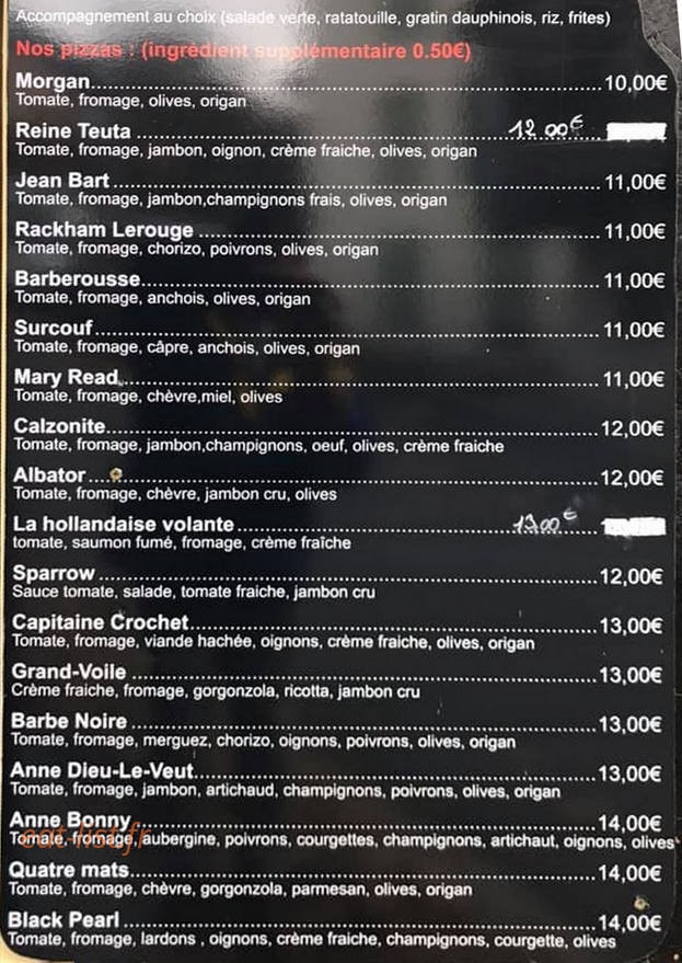 La créperie des pirates — carte page 1