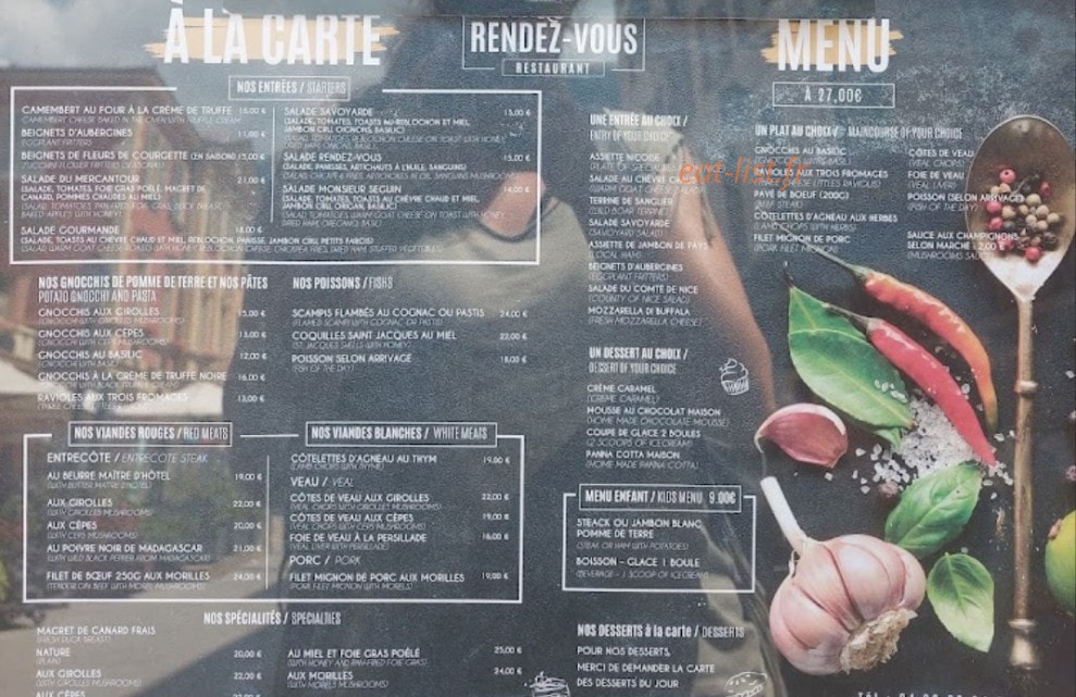 Le Rendez vous — carte page 1
