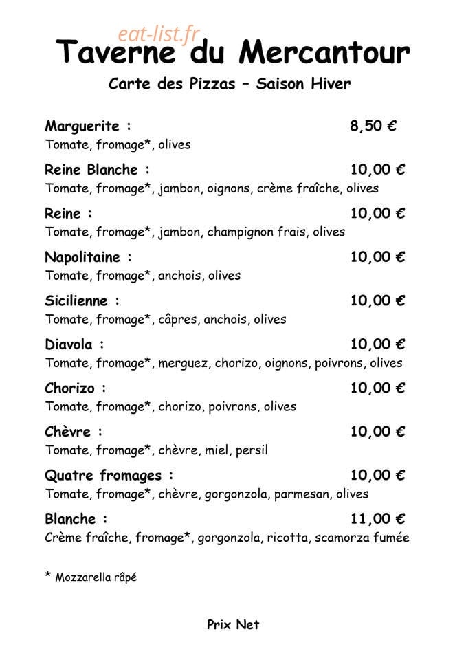 Taverne du Mercantour — carte page 1