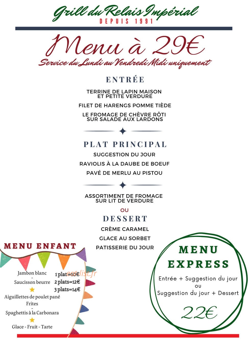Le Relais Impérial — carte page 8