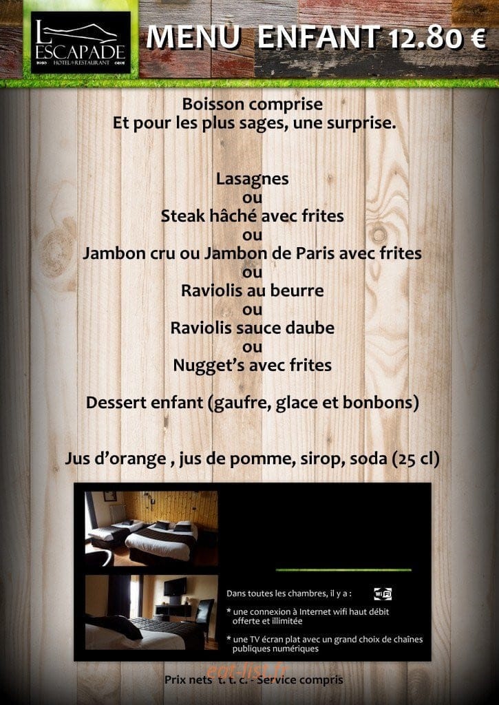 L'escapade — carte page 2