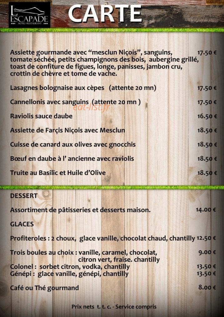 L'escapade — carte page 3