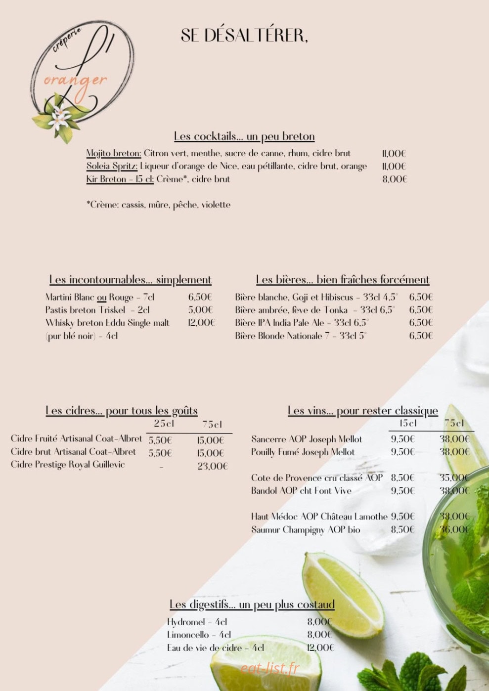 L’Oranger — carte page 3
