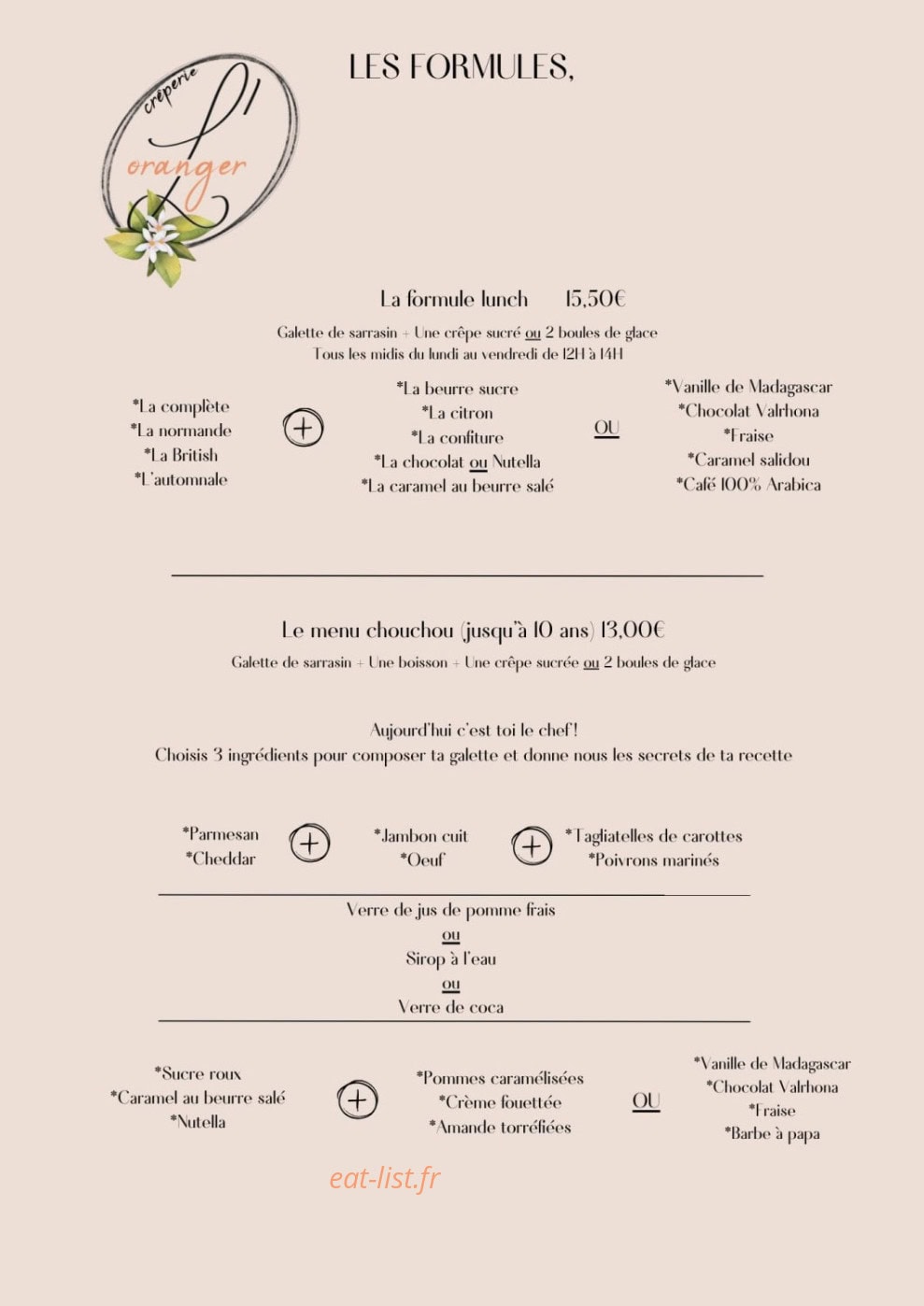 L’Oranger — carte page 5