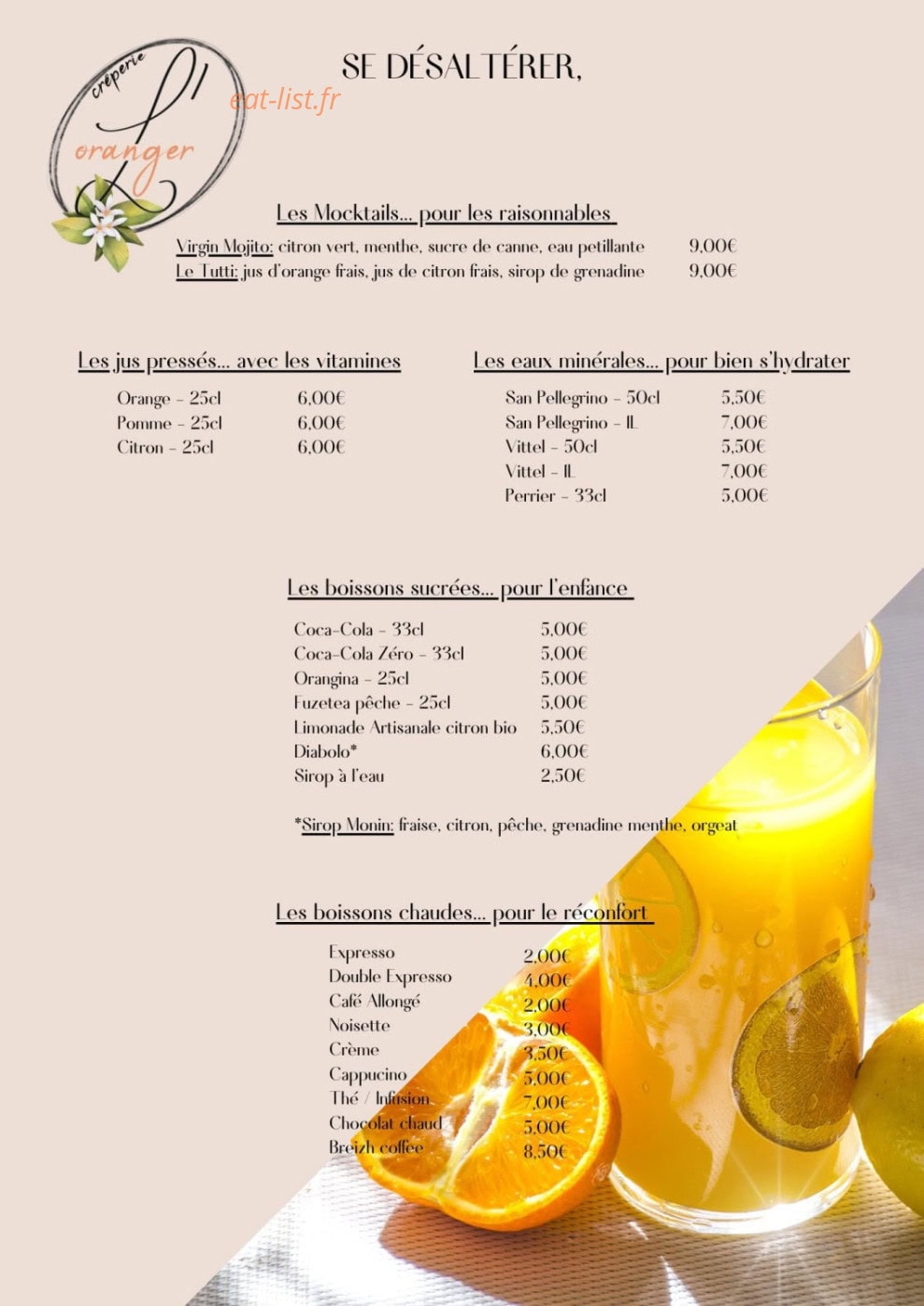 L’Oranger — carte page 4