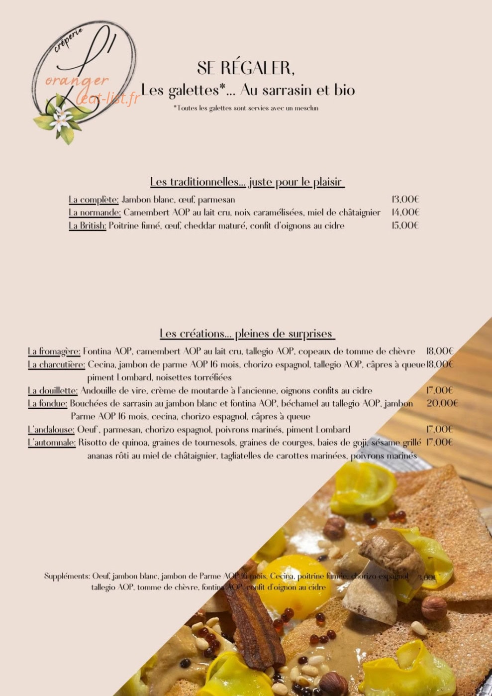 L’Oranger — carte page 2