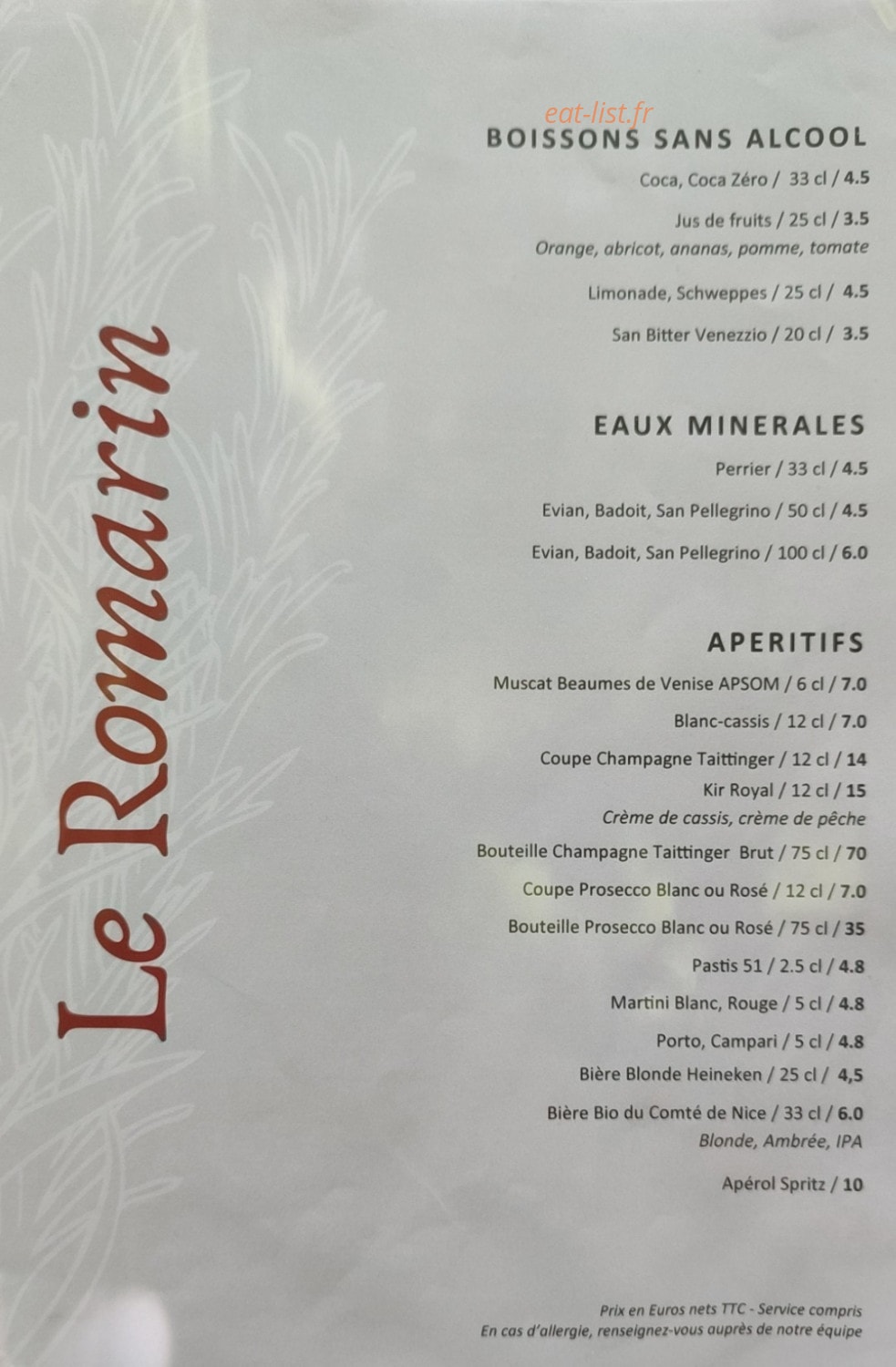 Le Romarin — carte page 4