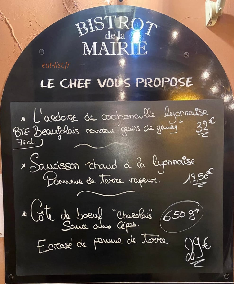 Bistrot De La Mairie — carte page 1