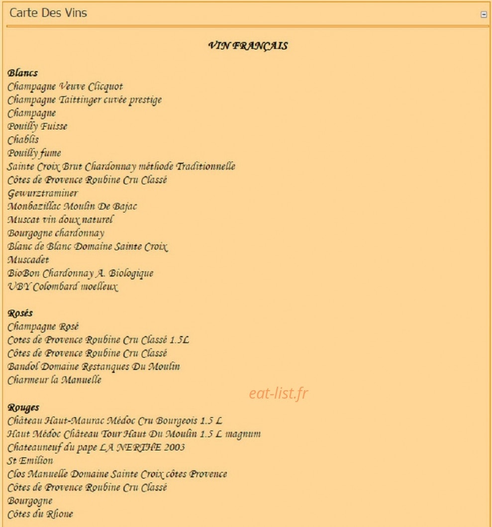 Carnival Restaurant — carte page 8