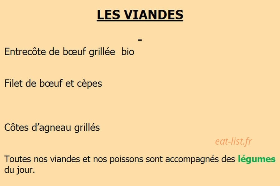 Carnival Restaurant — carte page 5