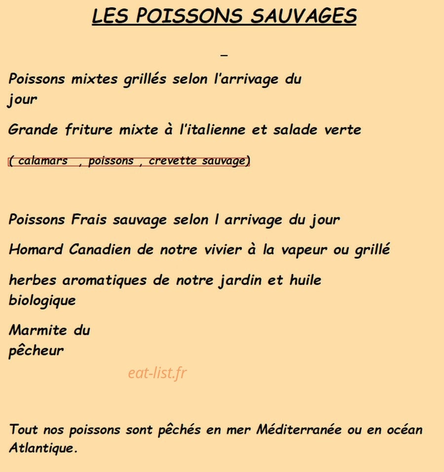 Carnival Restaurant — carte page 6
