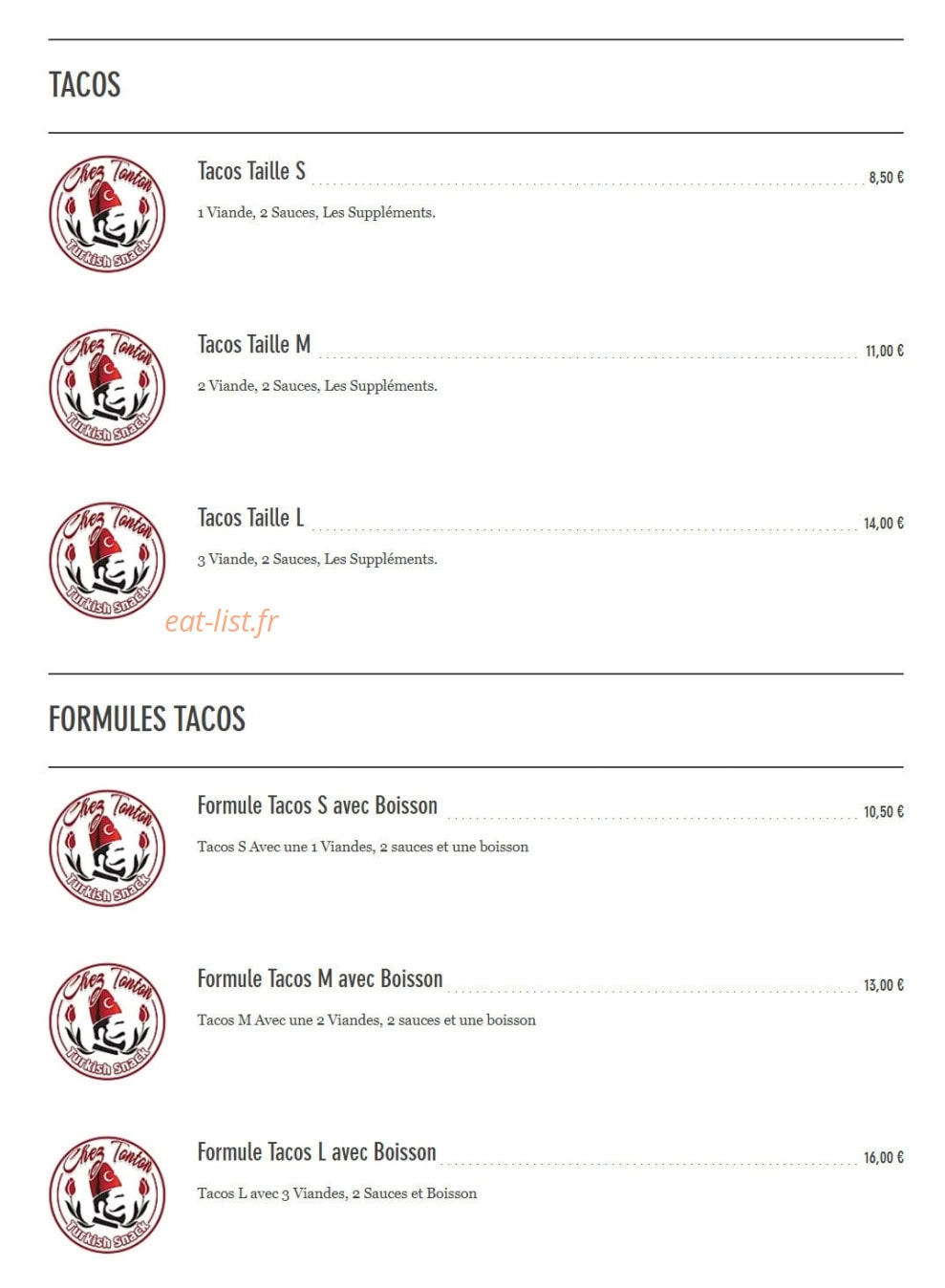Chez Tonton — carte page 6