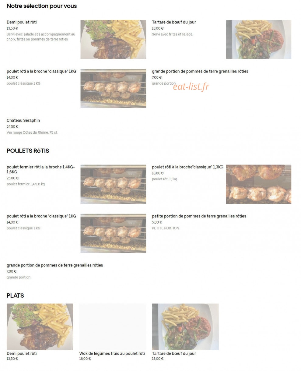 Cocotte Café — carte page 1