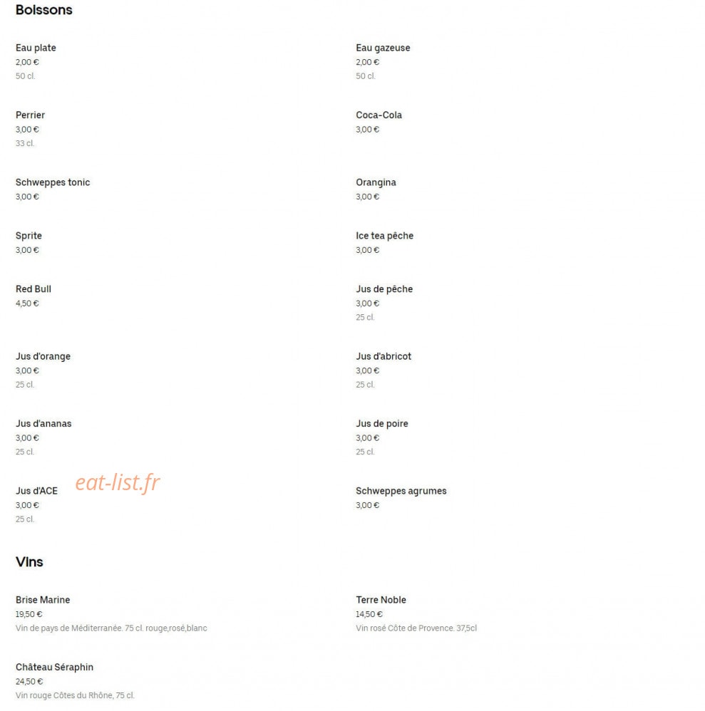 Cocotte Café — carte page 2