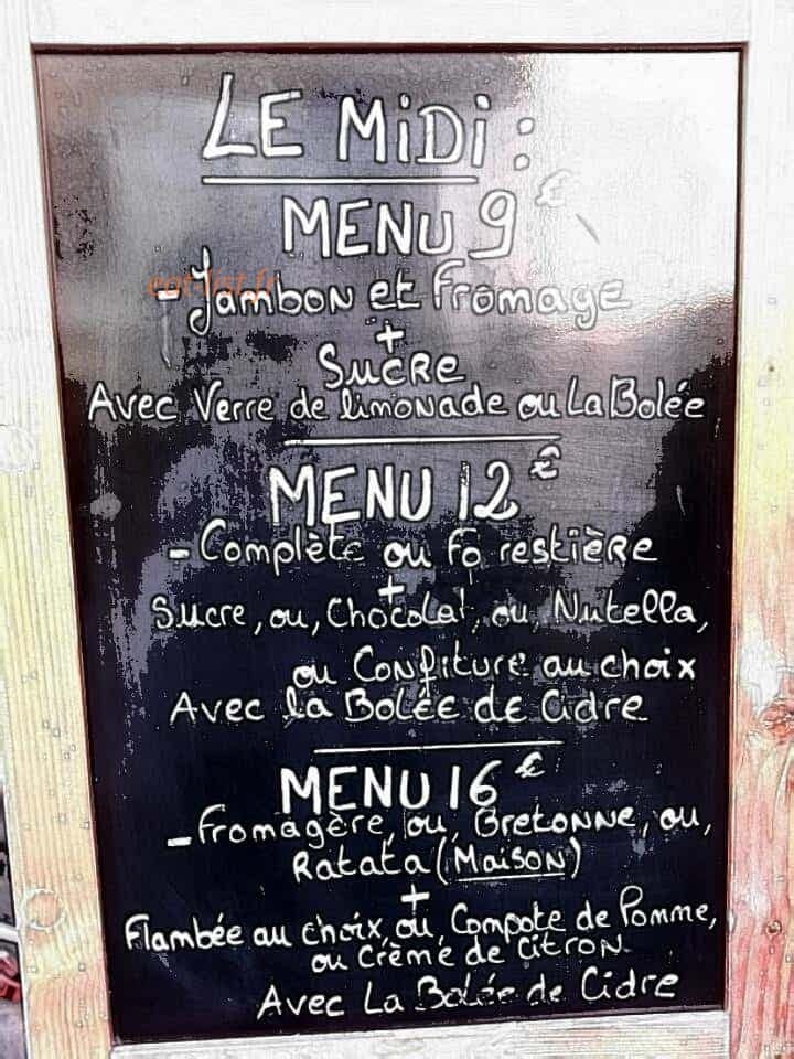 Creperie Saint Michel — carte page 1