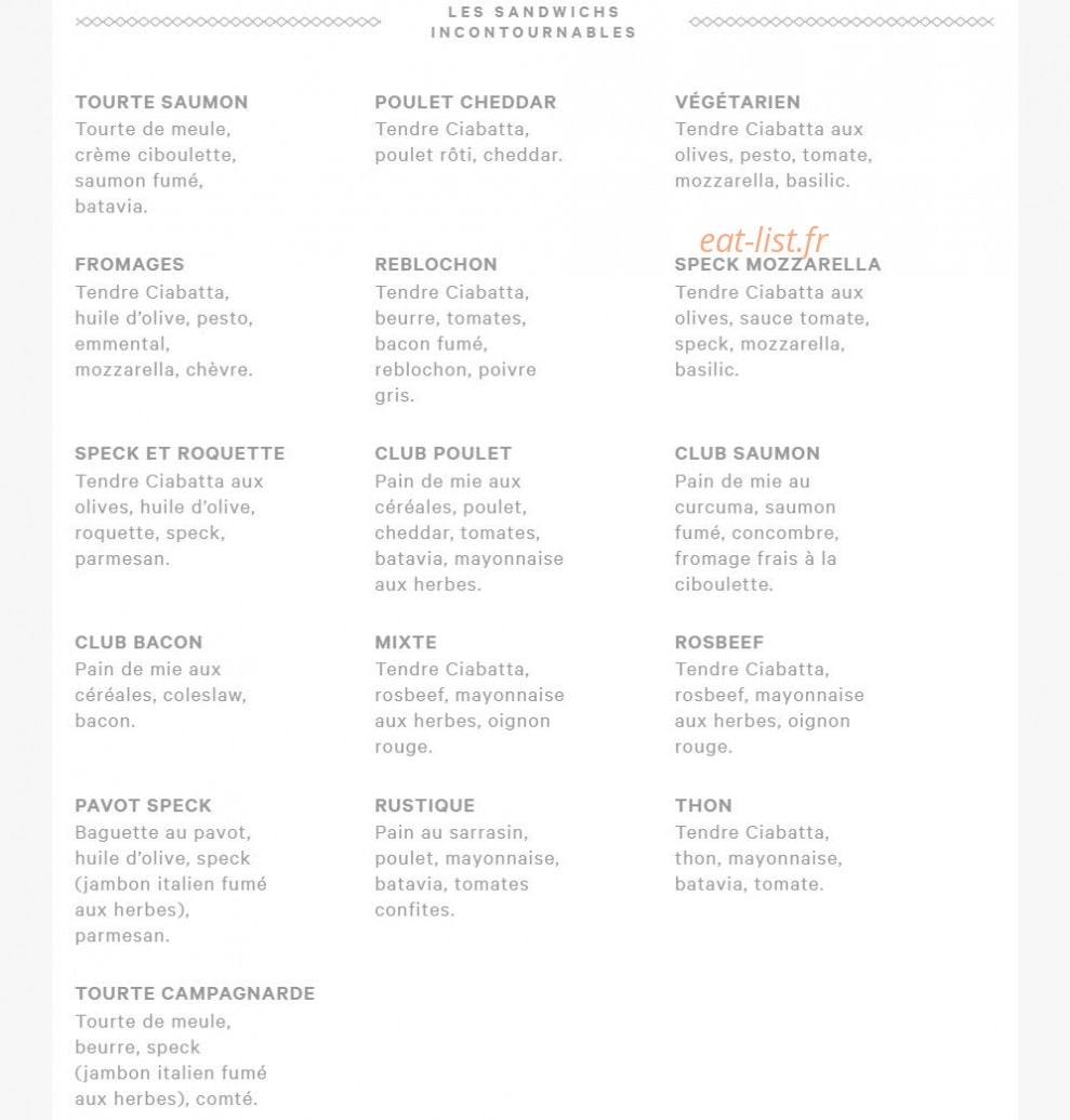 Eric kayser — carte page 1