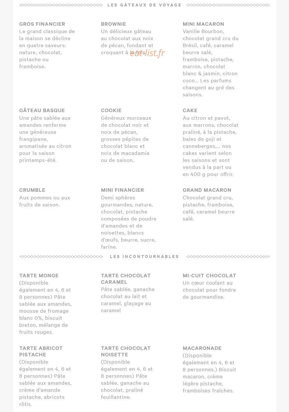 Eric kayser — carte page 7