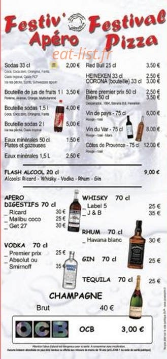 Festival Pizza — carte page 5