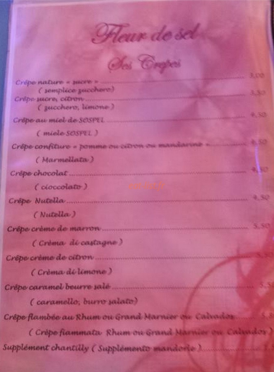 Fleur de sel — carte page 1