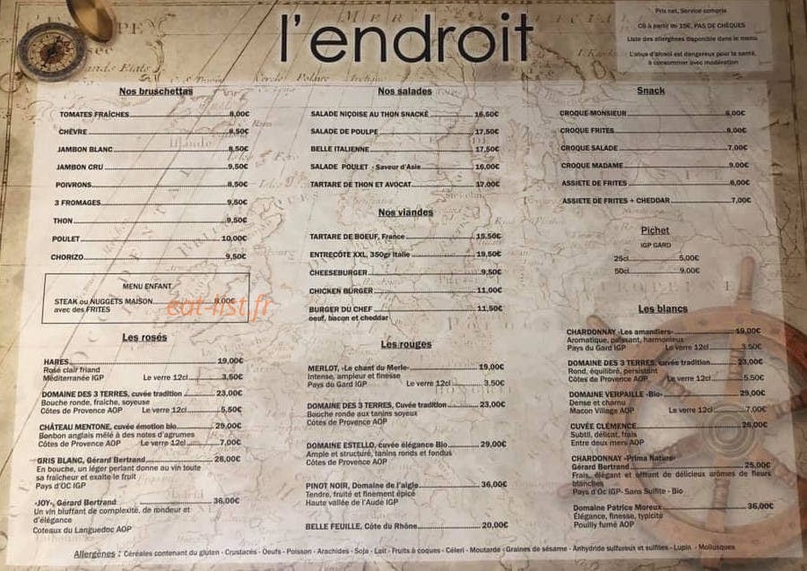 L'Endroit — carte page 1