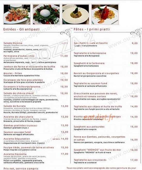 La Piazzetta — carte page 1