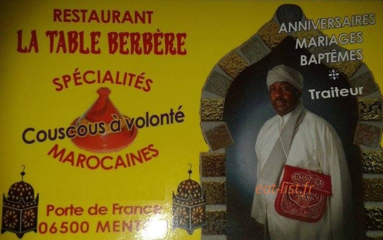 La Table Berbère — carte page 1