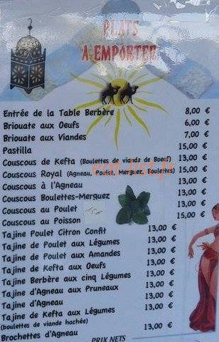 La Table Berbère — carte page 2