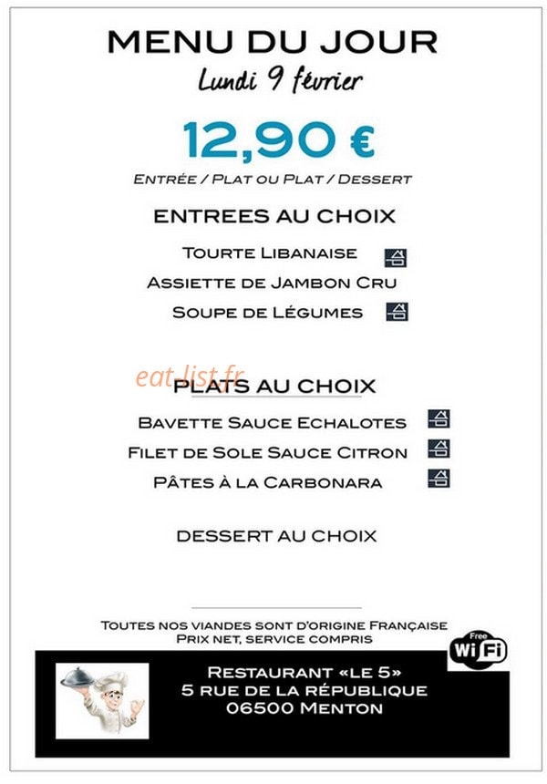 Le "5" — carte page 1