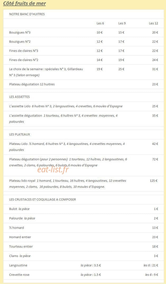 Le Lido — carte page 2