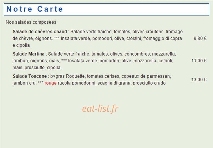 Le Martina — carte page 1