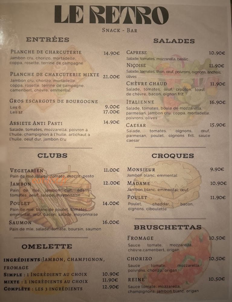Le Retro — carte page 1